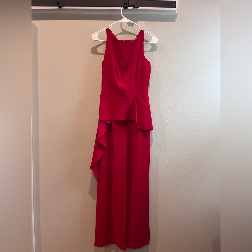 ANTONIO MELANI Asymmetrical Red Jumpsuit